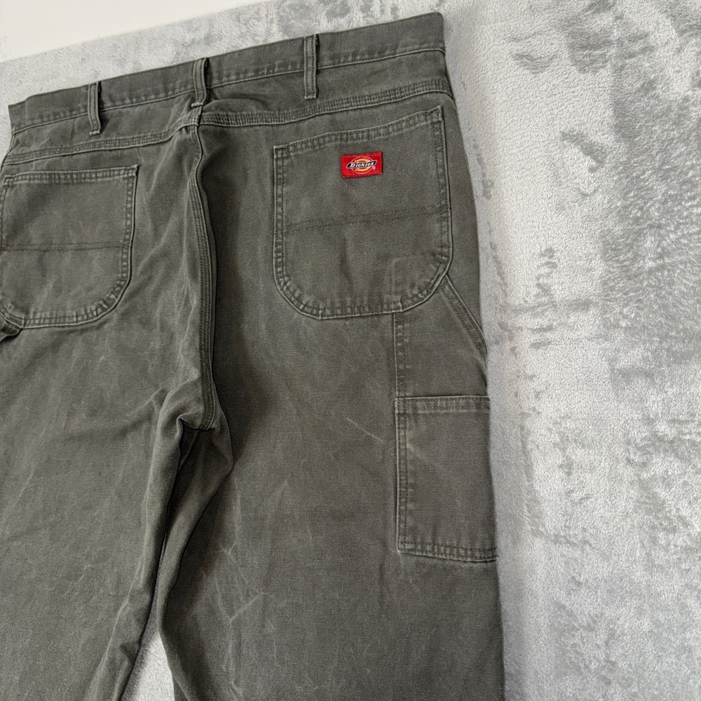 Dickies Carpenter Pants Men's 42x30 Olive Green Relaxed Fit Canvas Workwear - Picture 7 of 11